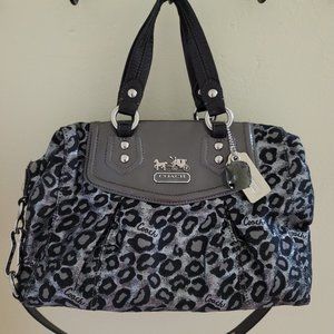 Coach Madison Calf Hair Brynne Leopard Satchel Bag